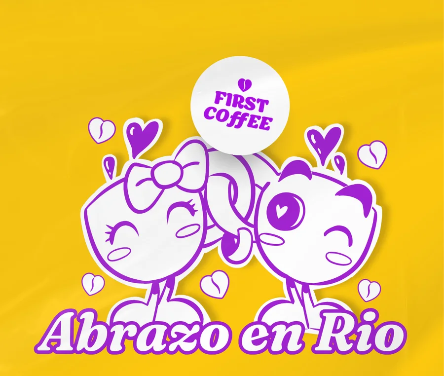 Ilustración de la etiqueta de Abrazo en Río, con los Tazis