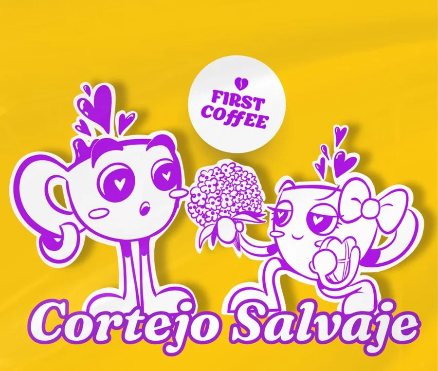 Ilustración de la etiqueta de Cortejo Salvaje, con los Tazis